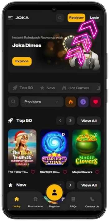 Joka Casino Click the Login button
