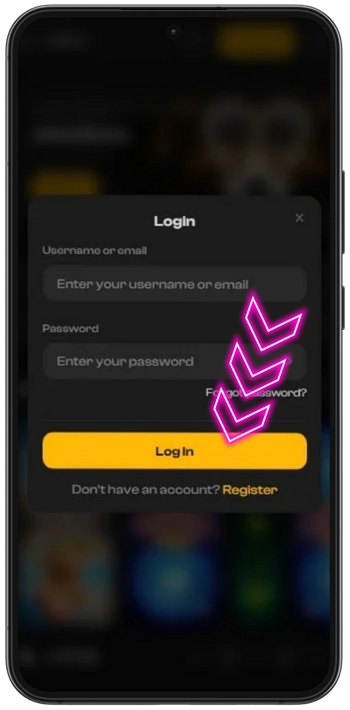 Joka Casino Press Log In button