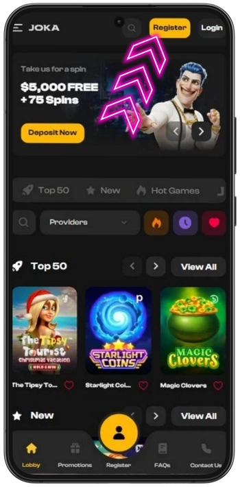 Joka Casino Click the Register button